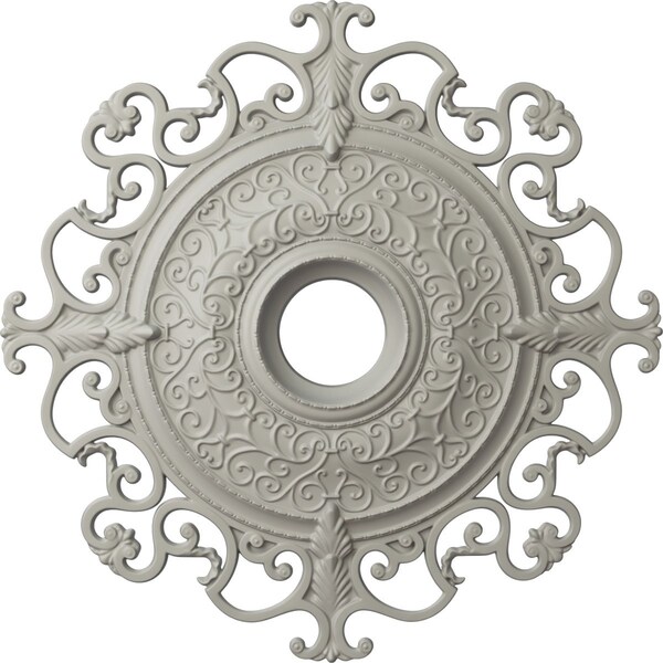 Ekena Millwork Orleans Ceiling Medallion (Fits Canopies up to 8 1/4"), 38 3/8"OD x 6 5/8"ID x 2 7/8"P, Pot of Cream CM38OLPCF - main